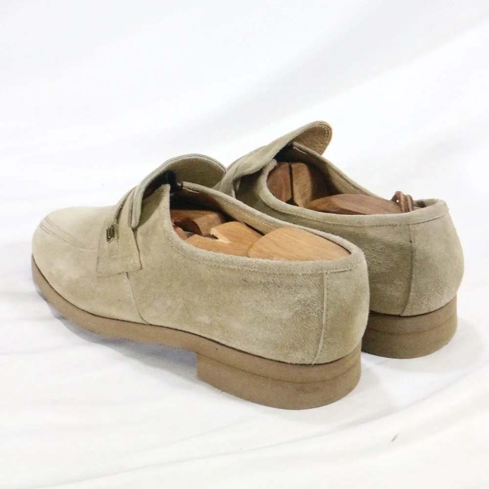 VTG GREEN COMFORT Tan Suede Mens Loafers 9 EEE Size 9 Extra Wide - Picture 6 of 8